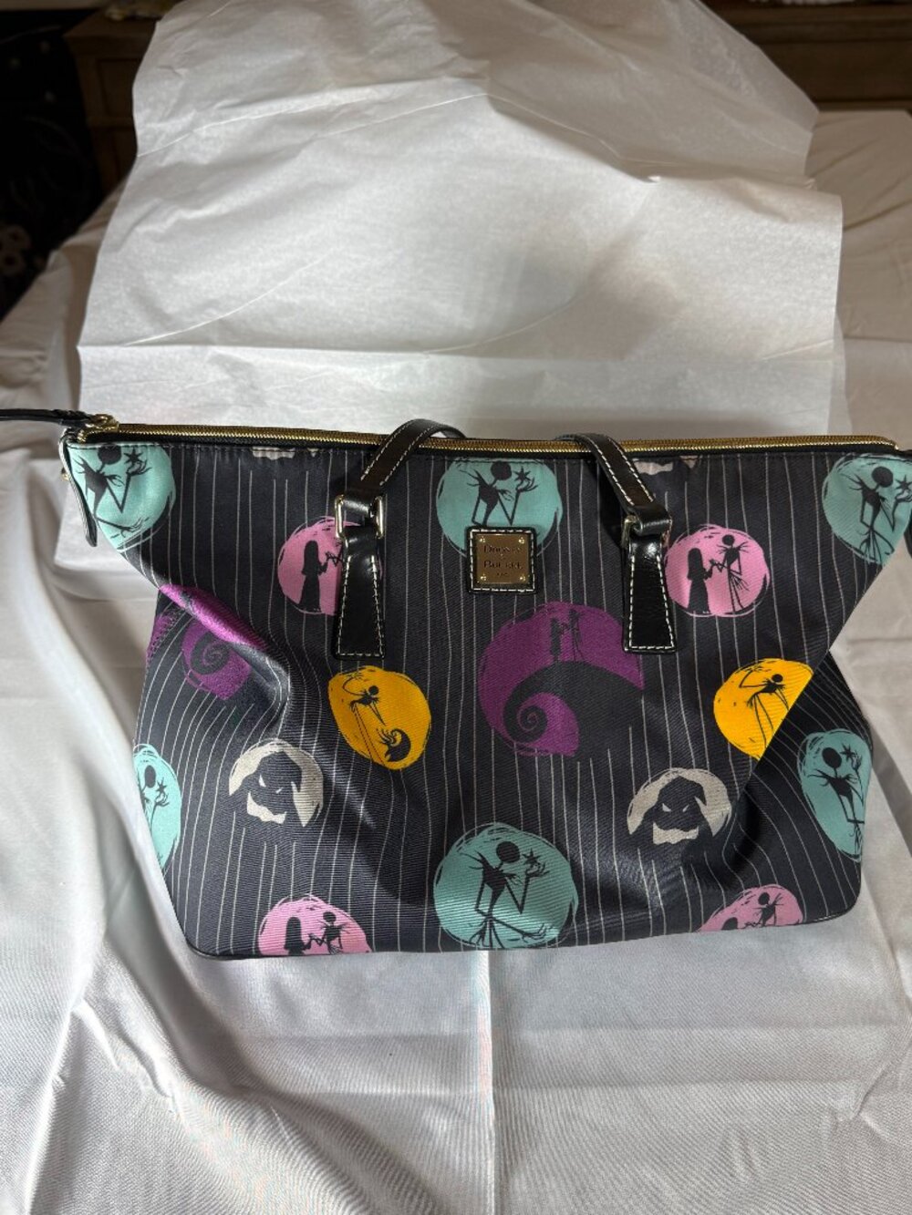 Dooney and Burke Disney Nightmare Before Christmas Vinyl Tote Bag - Picture 1 of 6